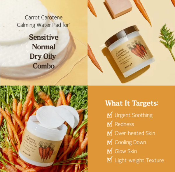 SKINFOOD - Carrot Carotene Calming Water Pad (60 pcs) - Image 2