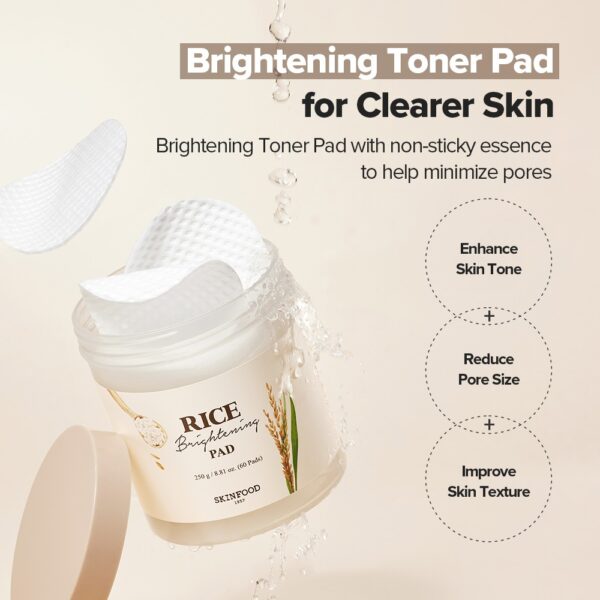 SKINFOOD - Rice Brightening Pad-250 g/ 60 pcs - Image 2